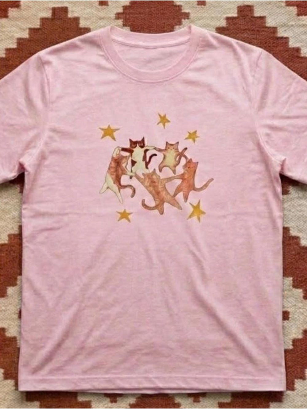 Pink Cat Dance Graphic Tee